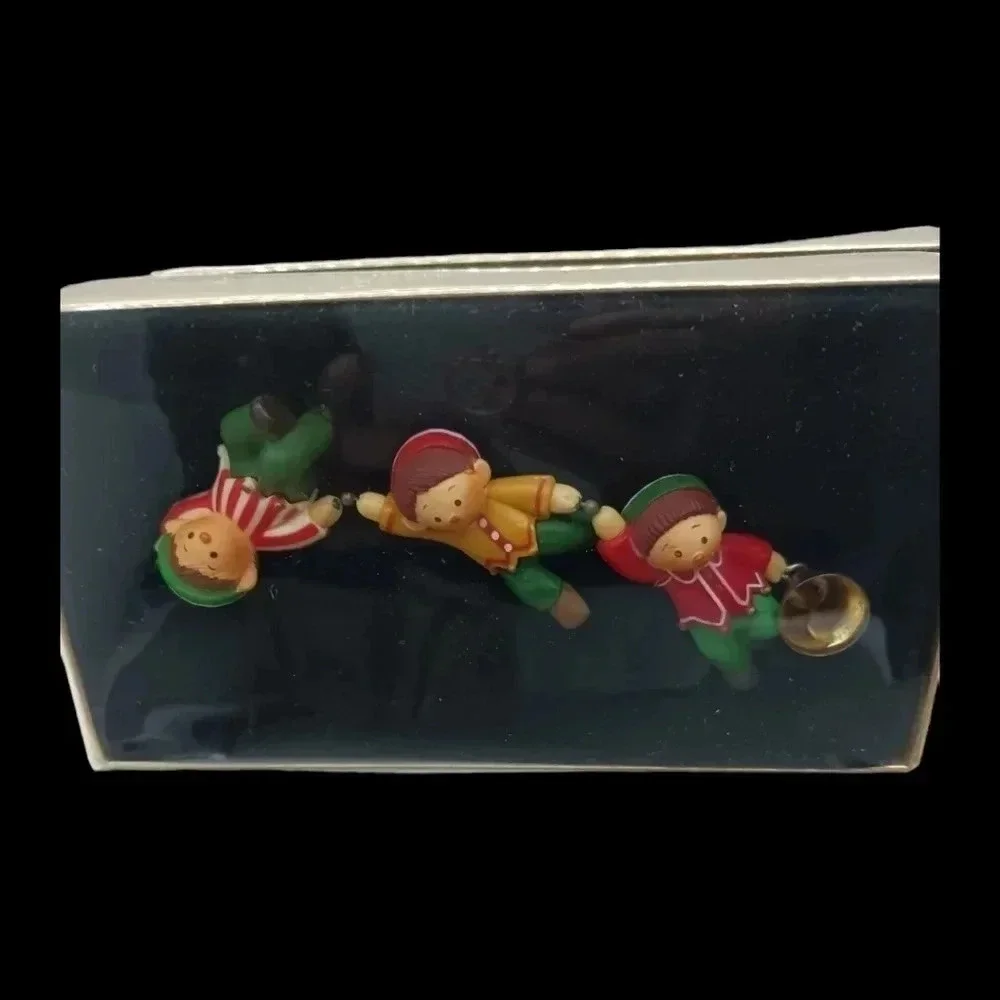 Hallmark elfin antics 1980 christmas ornament set of 2